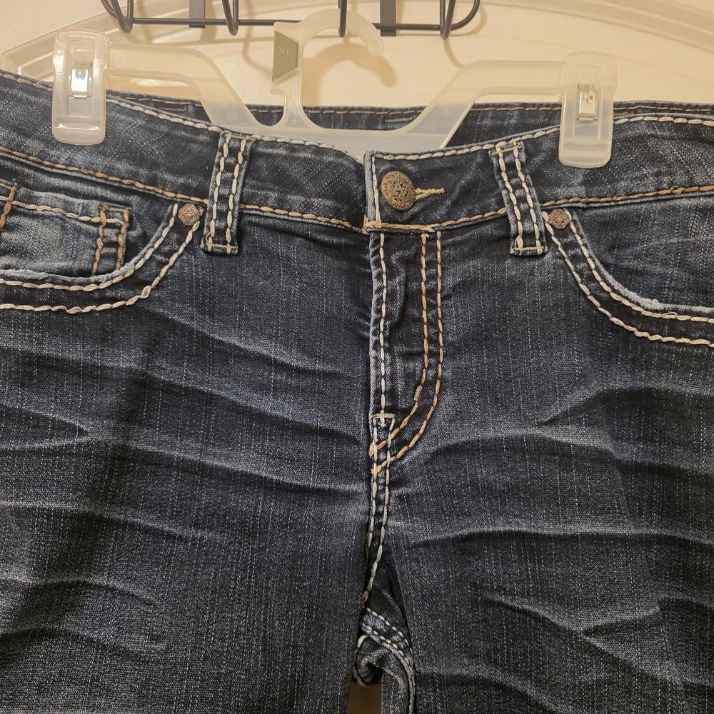 Silver Jeans Dark Blue Straight Leg Denim